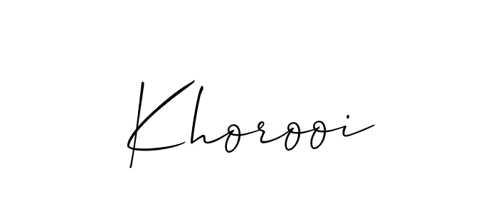 It looks lik you need a new signature style for name Khorooi. Design unique handwritten (Allison_Script) signature with our free signature maker in just a few clicks. Khorooi signature style 2 images and pictures png