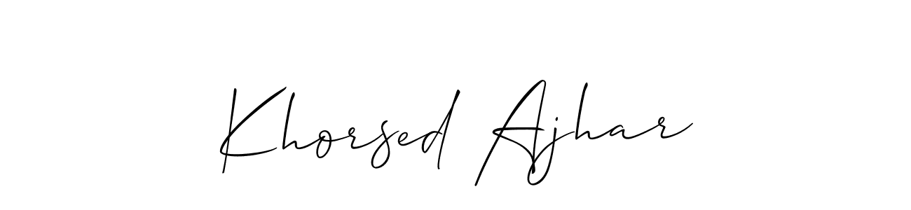 Similarly Allison_Script is the best handwritten signature design. Signature creator online .You can use it as an online autograph creator for name Khorsed Ajhar. Khorsed Ajhar signature style 2 images and pictures png