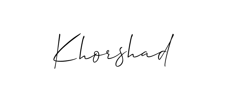 How to make Khorshad name signature. Use Allison_Script style for creating short signs online. This is the latest handwritten sign. Khorshad signature style 2 images and pictures png