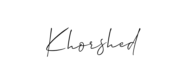 Also we have Khorshed name is the best signature style. Create professional handwritten signature collection using Allison_Script autograph style. Khorshed signature style 2 images and pictures png