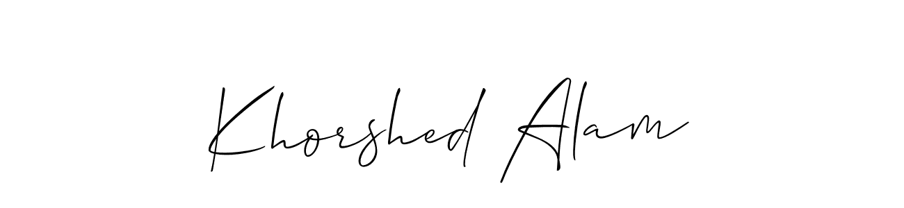How to make Khorshed Alam signature? Allison_Script is a professional autograph style. Create handwritten signature for Khorshed Alam name. Khorshed Alam signature style 2 images and pictures png