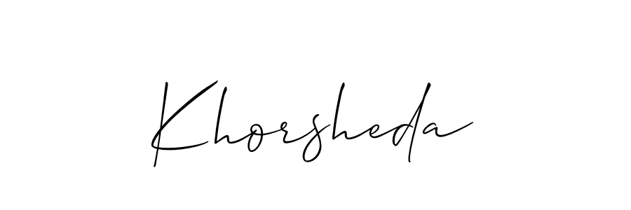 Khorsheda stylish signature style. Best Handwritten Sign (Allison_Script) for my name. Handwritten Signature Collection Ideas for my name Khorsheda. Khorsheda signature style 2 images and pictures png