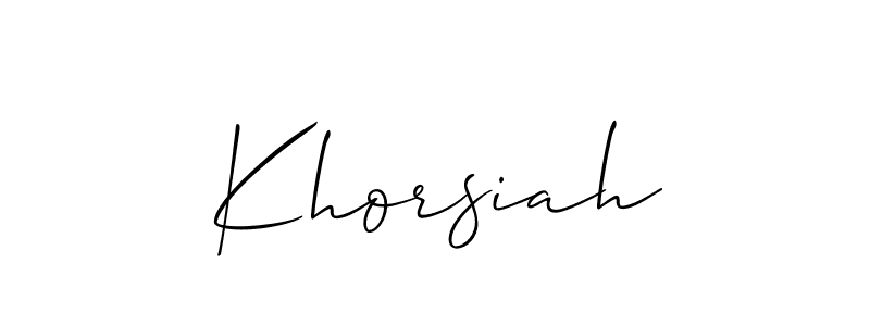 Create a beautiful signature design for name Khorsiah. With this signature (Allison_Script) fonts, you can make a handwritten signature for free. Khorsiah signature style 2 images and pictures png