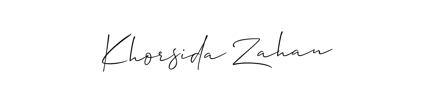 Khorsida Zahan stylish signature style. Best Handwritten Sign (Allison_Script) for my name. Handwritten Signature Collection Ideas for my name Khorsida Zahan. Khorsida Zahan signature style 2 images and pictures png