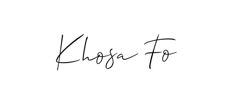 Make a beautiful signature design for name Khosa Fo. With this signature (Allison_Script) style, you can create a handwritten signature for free. Khosa Fo signature style 2 images and pictures png