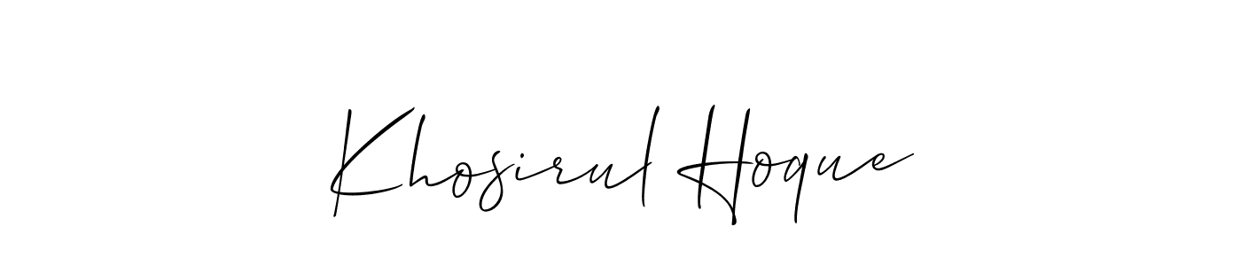 The best way (Allison_Script) to make a short signature is to pick only two or three words in your name. The name Khosirul Hoque include a total of six letters. For converting this name. Khosirul Hoque signature style 2 images and pictures png