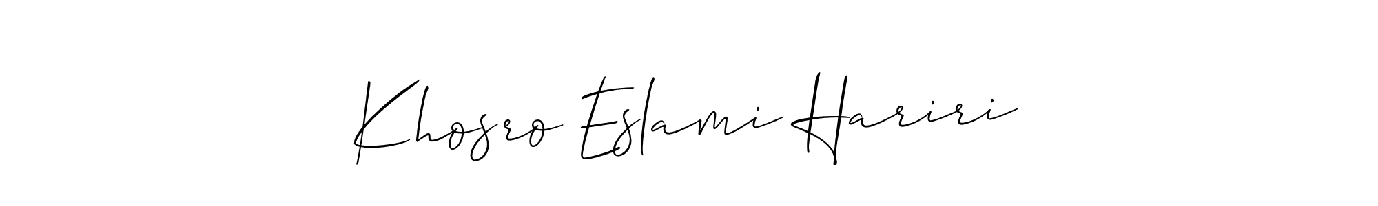 Also we have Khosro Eslami Hariri name is the best signature style. Create professional handwritten signature collection using Allison_Script autograph style. Khosro Eslami Hariri signature style 2 images and pictures png