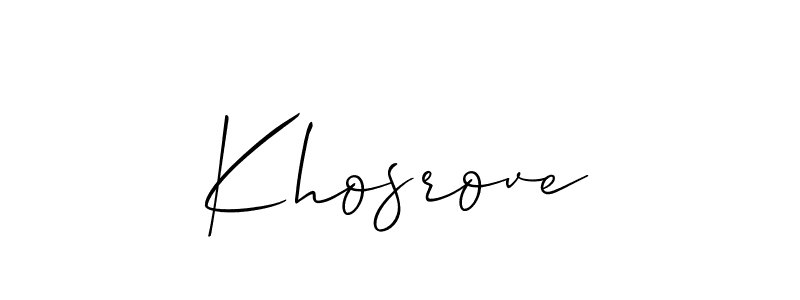 if you are searching for the best signature style for your name Khosrove. so please give up your signature search. here we have designed multiple signature styles  using Allison_Script. Khosrove signature style 2 images and pictures png