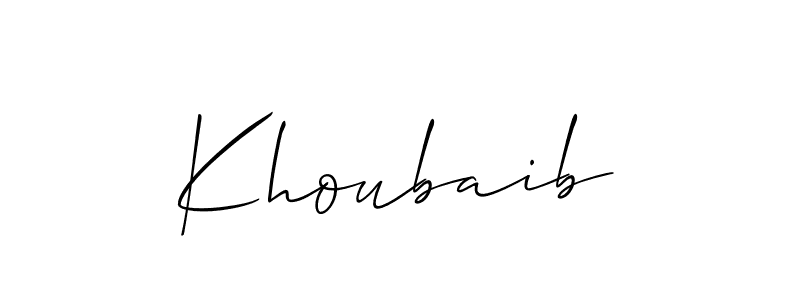 Best and Professional Signature Style for Khoubaib. Allison_Script Best Signature Style Collection. Khoubaib signature style 2 images and pictures png