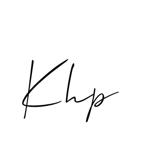 Create a beautiful signature design for name Khp. With this signature (Allison_Script) fonts, you can make a handwritten signature for free. Khp signature style 2 images and pictures png