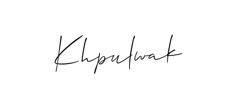 if you are searching for the best signature style for your name Khpulwak. so please give up your signature search. here we have designed multiple signature styles  using Allison_Script. Khpulwak signature style 2 images and pictures png