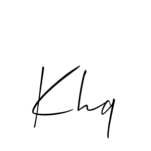 Use a signature maker to create a handwritten signature online. With this signature software, you can design (Allison_Script) your own signature for name Khq. Khq signature style 2 images and pictures png