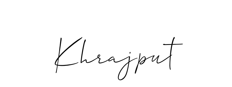 Use a signature maker to create a handwritten signature online. With this signature software, you can design (Allison_Script) your own signature for name Khrajput. Khrajput signature style 2 images and pictures png