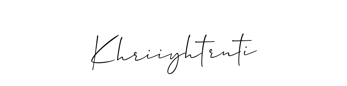 It looks lik you need a new signature style for name Khriiyhtrnti. Design unique handwritten (Allison_Script) signature with our free signature maker in just a few clicks. Khriiyhtrnti signature style 2 images and pictures png