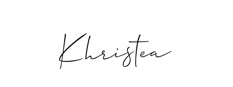 Allison_Script is a professional signature style that is perfect for those who want to add a touch of class to their signature. It is also a great choice for those who want to make their signature more unique. Get Khristea name to fancy signature for free. Khristea signature style 2 images and pictures png