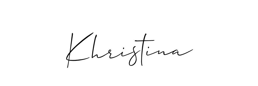 How to make Khristina signature? Allison_Script is a professional autograph style. Create handwritten signature for Khristina name. Khristina signature style 2 images and pictures png