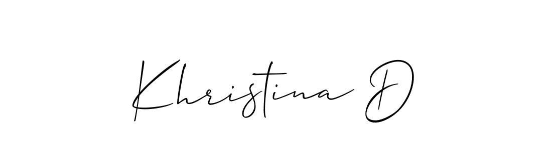 if you are searching for the best signature style for your name Khristina D. so please give up your signature search. here we have designed multiple signature styles  using Allison_Script. Khristina D signature style 2 images and pictures png