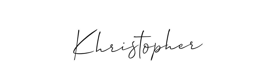 Design your own signature with our free online signature maker. With this signature software, you can create a handwritten (Allison_Script) signature for name Khristopher. Khristopher signature style 2 images and pictures png