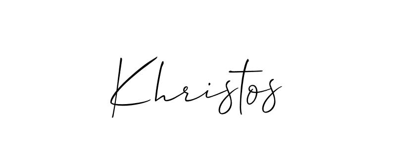 Make a beautiful signature design for name Khristos. With this signature (Allison_Script) style, you can create a handwritten signature for free. Khristos signature style 2 images and pictures png