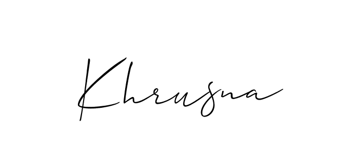 Best and Professional Signature Style for Khrusna. Allison_Script Best Signature Style Collection. Khrusna signature style 2 images and pictures png