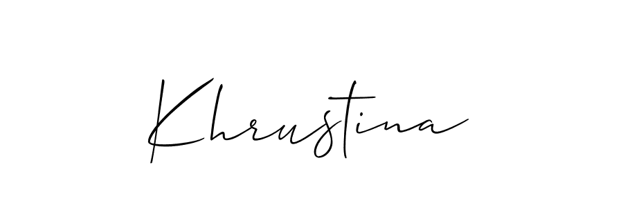 It looks lik you need a new signature style for name Khrustina. Design unique handwritten (Allison_Script) signature with our free signature maker in just a few clicks. Khrustina signature style 2 images and pictures png