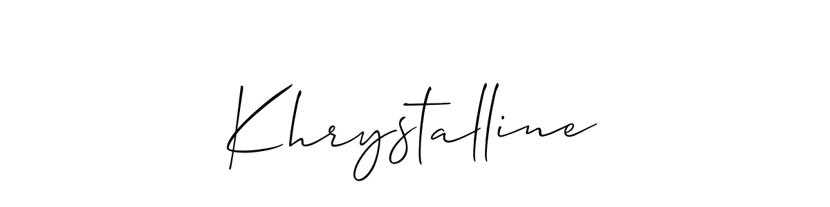 The best way (Allison_Script) to make a short signature is to pick only two or three words in your name. The name Khrystalline include a total of six letters. For converting this name. Khrystalline signature style 2 images and pictures png