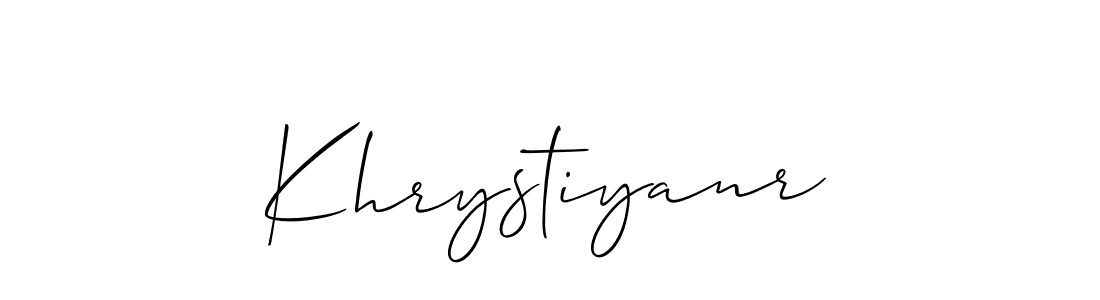 It looks lik you need a new signature style for name Khrystiyanr. Design unique handwritten (Allison_Script) signature with our free signature maker in just a few clicks. Khrystiyanr signature style 2 images and pictures png