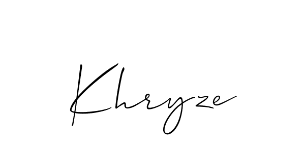 Also You can easily find your signature by using the search form. We will create Khryze name handwritten signature images for you free of cost using Allison_Script sign style. Khryze signature style 2 images and pictures png