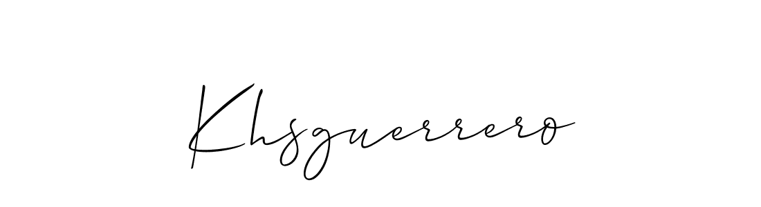 How to make Khsguerrero signature? Allison_Script is a professional autograph style. Create handwritten signature for Khsguerrero name. Khsguerrero signature style 2 images and pictures png