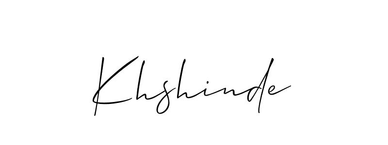 Design your own signature with our free online signature maker. With this signature software, you can create a handwritten (Allison_Script) signature for name Khshinde. Khshinde signature style 2 images and pictures png