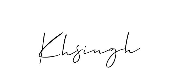 Create a beautiful signature design for name Khsingh. With this signature (Allison_Script) fonts, you can make a handwritten signature for free. Khsingh signature style 2 images and pictures png