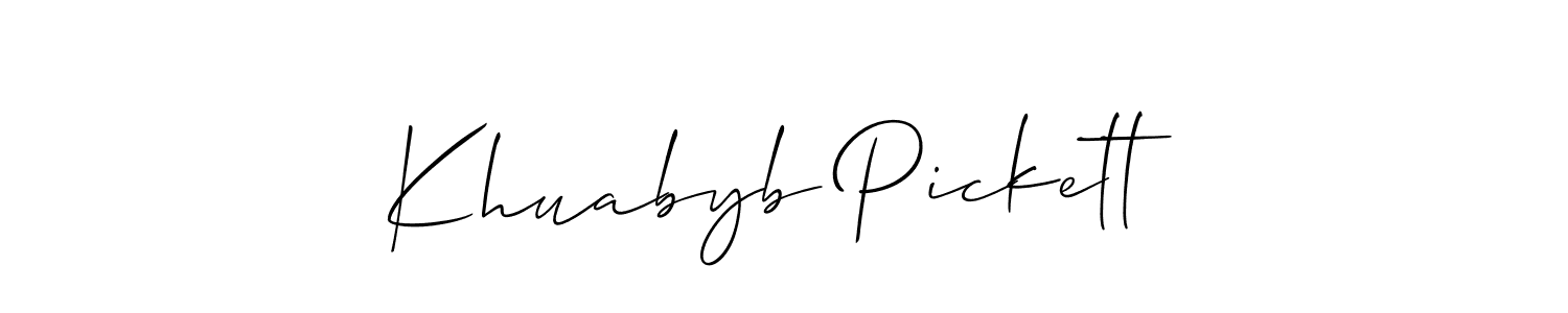 Design your own signature with our free online signature maker. With this signature software, you can create a handwritten (Allison_Script) signature for name Khuabyb Pickett. Khuabyb Pickett signature style 2 images and pictures png