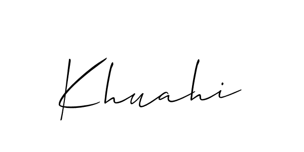 Use a signature maker to create a handwritten signature online. With this signature software, you can design (Allison_Script) your own signature for name Khuahi. Khuahi signature style 2 images and pictures png