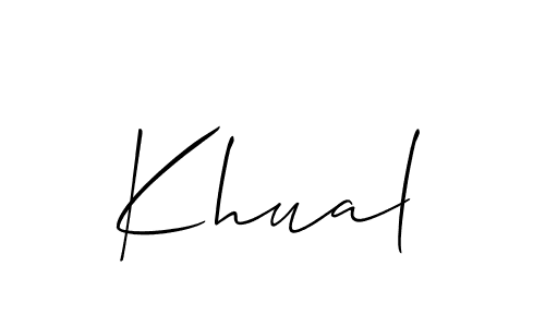 Similarly Allison_Script is the best handwritten signature design. Signature creator online .You can use it as an online autograph creator for name Khual. Khual signature style 2 images and pictures png