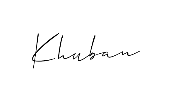 How to make Khuban name signature. Use Allison_Script style for creating short signs online. This is the latest handwritten sign. Khuban signature style 2 images and pictures png