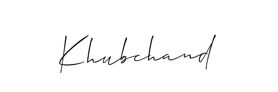 Similarly Allison_Script is the best handwritten signature design. Signature creator online .You can use it as an online autograph creator for name Khubchand. Khubchand signature style 2 images and pictures png
