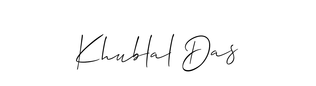 Make a short Khublal Das signature style. Manage your documents anywhere anytime using Allison_Script. Create and add eSignatures, submit forms, share and send files easily. Khublal Das signature style 2 images and pictures png