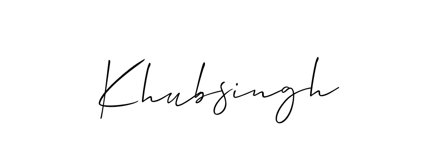 Make a beautiful signature design for name Khubsingh. With this signature (Allison_Script) style, you can create a handwritten signature for free. Khubsingh signature style 2 images and pictures png