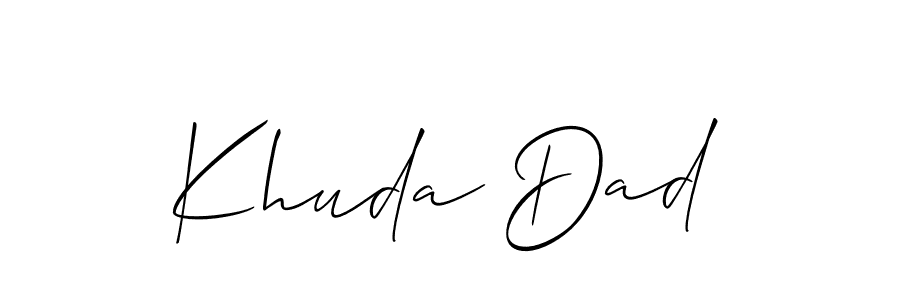 You should practise on your own different ways (Allison_Script) to write your name (Khuda Dad) in signature. don't let someone else do it for you. Khuda Dad signature style 2 images and pictures png