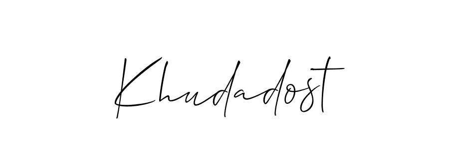 Create a beautiful signature design for name Khudadost. With this signature (Allison_Script) fonts, you can make a handwritten signature for free. Khudadost signature style 2 images and pictures png