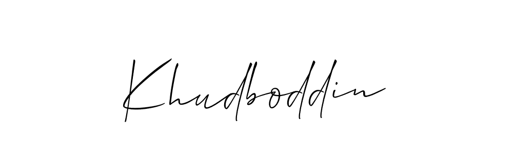 Design your own signature with our free online signature maker. With this signature software, you can create a handwritten (Allison_Script) signature for name Khudboddin. Khudboddin signature style 2 images and pictures png