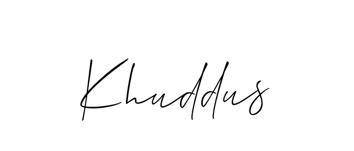 Similarly Allison_Script is the best handwritten signature design. Signature creator online .You can use it as an online autograph creator for name Khuddus. Khuddus signature style 2 images and pictures png