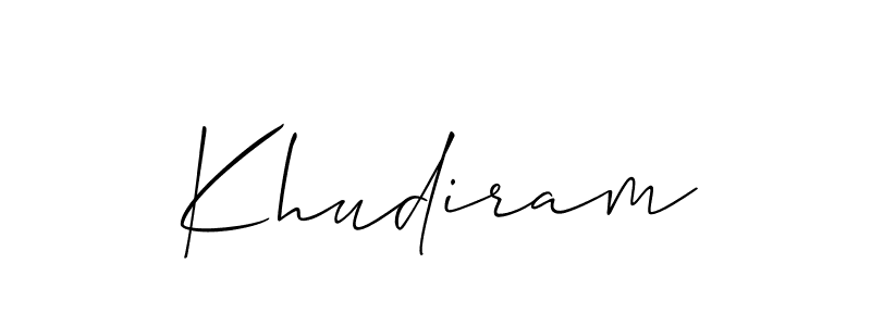 It looks lik you need a new signature style for name Khudiram. Design unique handwritten (Allison_Script) signature with our free signature maker in just a few clicks. Khudiram signature style 2 images and pictures png