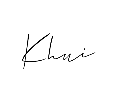 How to make Khui name signature. Use Allison_Script style for creating short signs online. This is the latest handwritten sign. Khui signature style 2 images and pictures png
