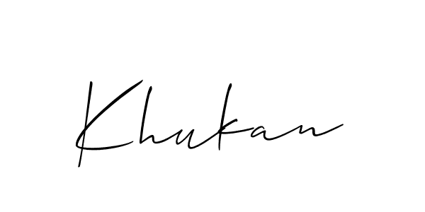 Similarly Allison_Script is the best handwritten signature design. Signature creator online .You can use it as an online autograph creator for name Khukan. Khukan signature style 2 images and pictures png