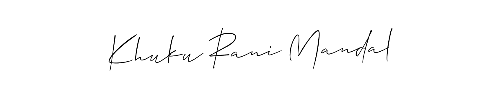 Check out images of Autograph of Khuku Rani Mandal name. Actor Khuku Rani Mandal Signature Style. Allison_Script is a professional sign style online. Khuku Rani Mandal signature style 2 images and pictures png