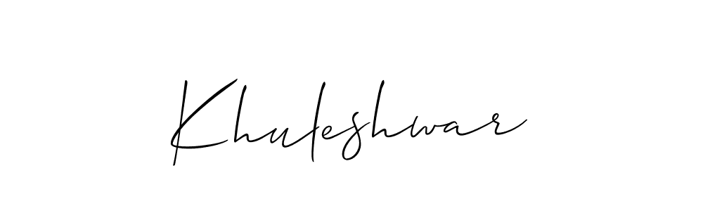 Also we have Khuleshwar name is the best signature style. Create professional handwritten signature collection using Allison_Script autograph style. Khuleshwar signature style 2 images and pictures png