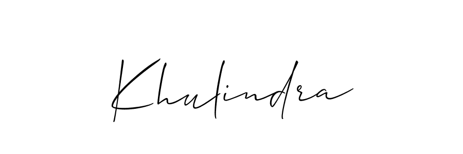 Design your own signature with our free online signature maker. With this signature software, you can create a handwritten (Allison_Script) signature for name Khulindra. Khulindra signature style 2 images and pictures png