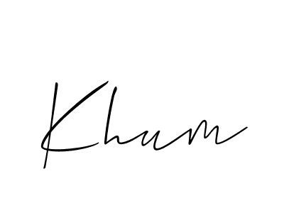 Allison_Script is a professional signature style that is perfect for those who want to add a touch of class to their signature. It is also a great choice for those who want to make their signature more unique. Get Khum name to fancy signature for free. Khum signature style 2 images and pictures png