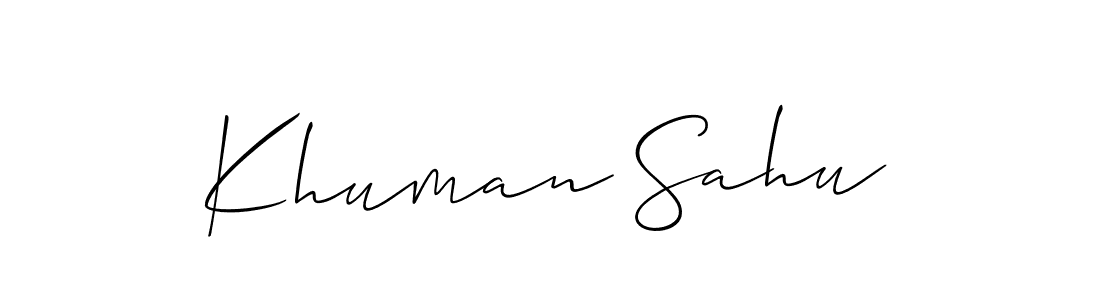 if you are searching for the best signature style for your name Khuman Sahu. so please give up your signature search. here we have designed multiple signature styles  using Allison_Script. Khuman Sahu signature style 2 images and pictures png